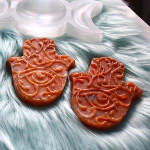 Sunstone Hamsa with Evil Eye